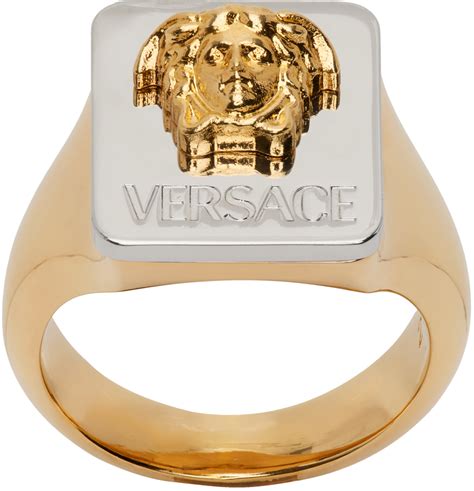 versace medusa gold plated ring|ring female medusa.